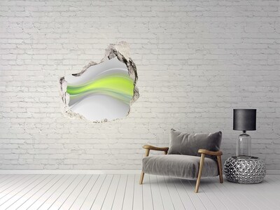 Hole wall sticker Green wave in a concrete hole