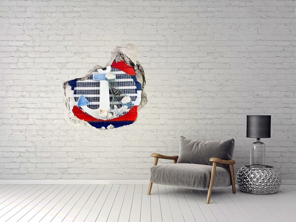 3D wall hole Kotwica sticker