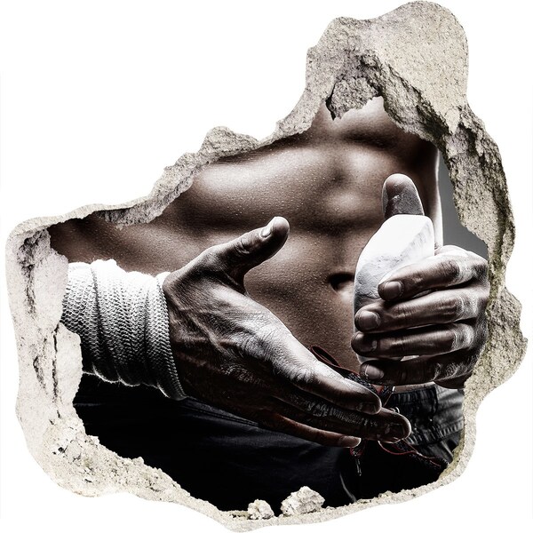 Hole wall sticker Martial arts champion