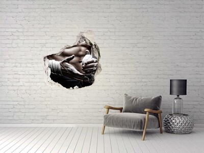 Hole wall sticker Martial arts champion