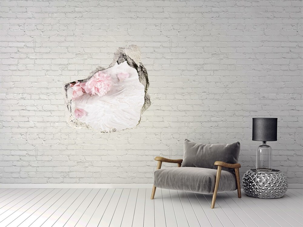 Hole in the wall sticker Peonies