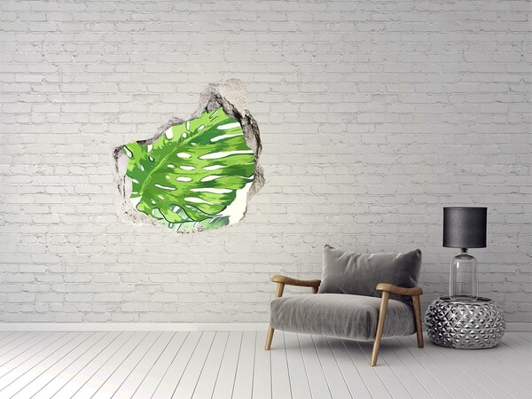 Hole in the wall decal Tropical leaves