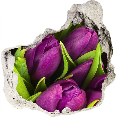 Hole wall sticker Violet tulips