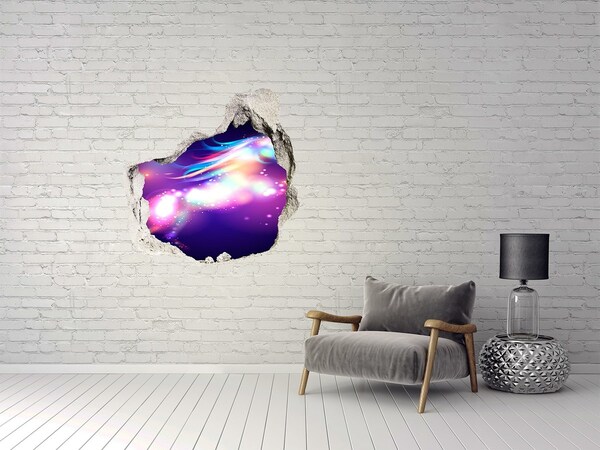 Hole in the wall sticker A cosmic explosion of colors