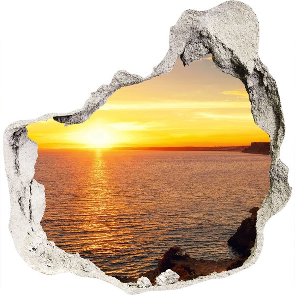 Hole in the wall sticker Sunset sea