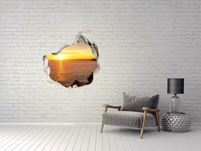 Hole in the wall sticker Sunset sea