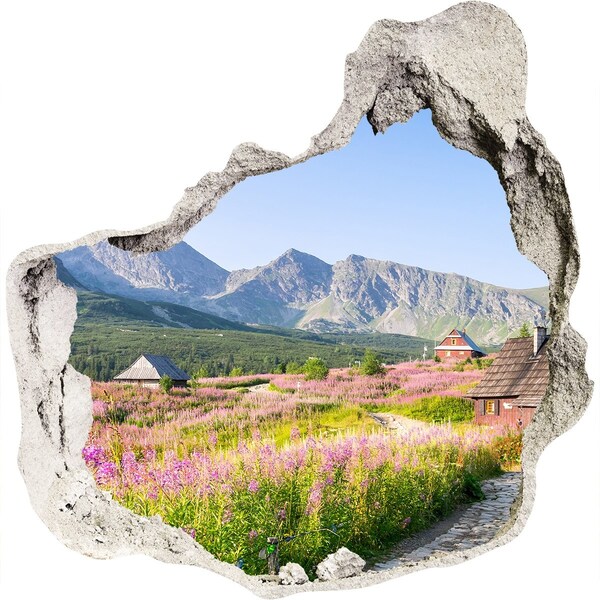 Hole in the wall decal A mountain glade in flowers
