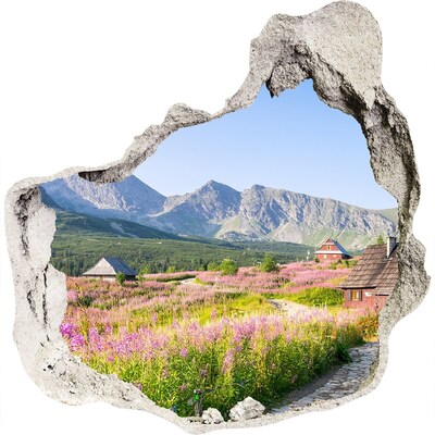 Hole in the wall decal A mountain glade in flowers
