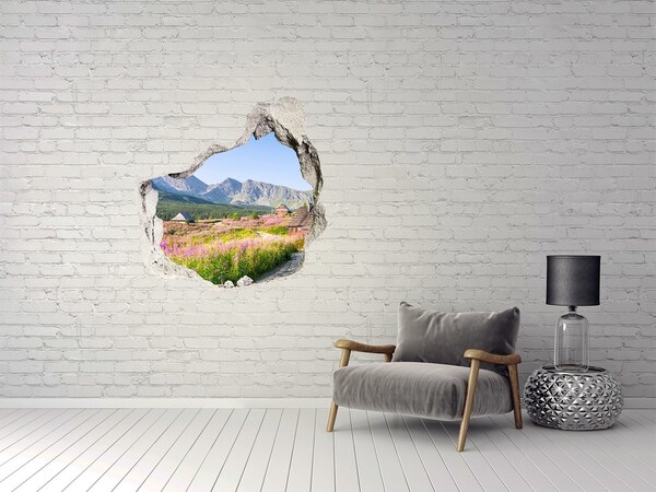 Hole in the wall decal A mountain glade in flowers