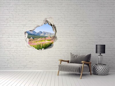 Hole in the wall decal A mountain glade in flowers