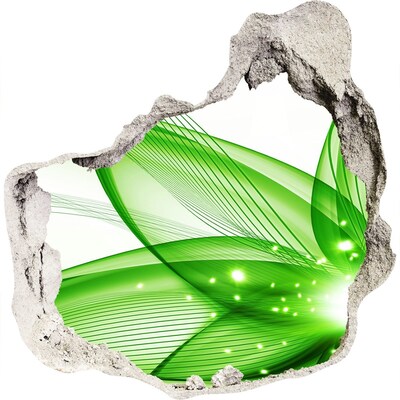 Hole in the wall sticker Green wave of light