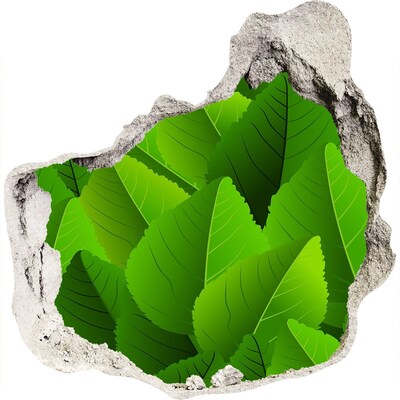 3D wall hole wallpaper A green oasis in concrete