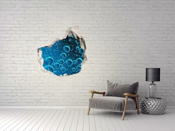 Hole wall sticker Underwater world with bubbles