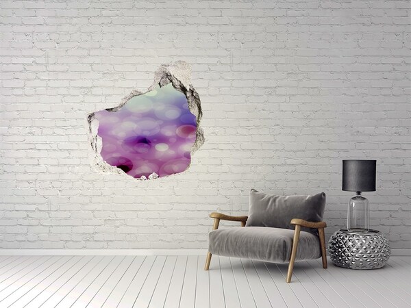 Hole in the wall sticker Purple wheels