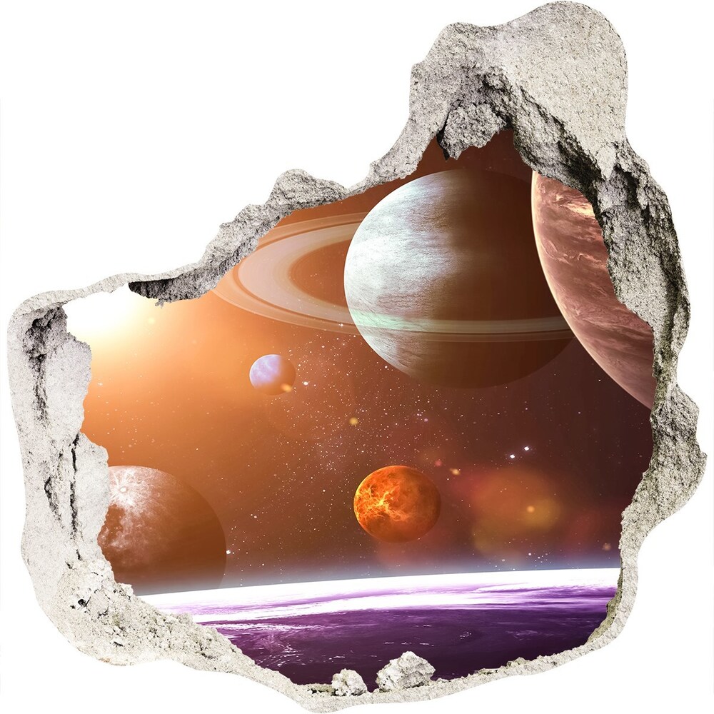 Hole wall sticker Solar system