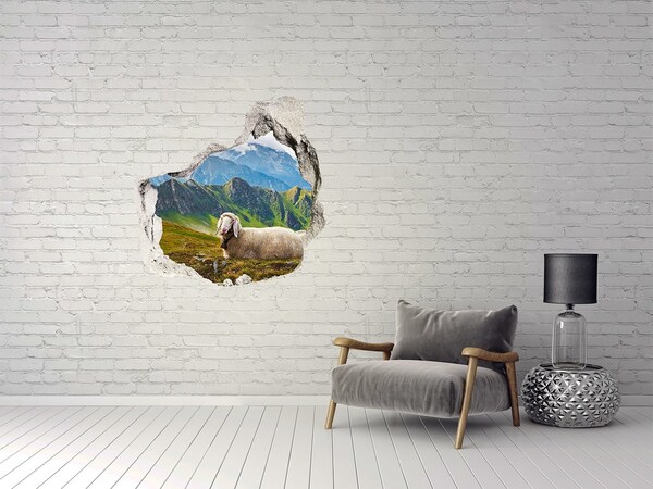 Hole in the wall decal Sheep in the Alps