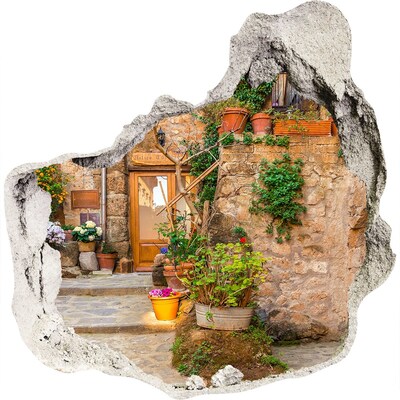 Hole wall sticker A charming town in Italy