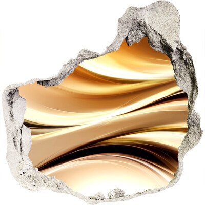 Hole wall sticker Golden waves in the wall