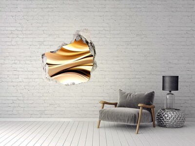 Hole wall sticker Golden waves in the wall
