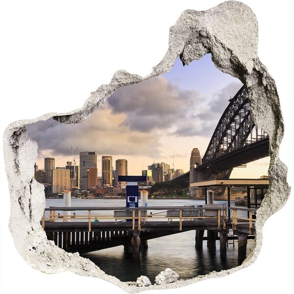 Hole wall sticker View of Sydney