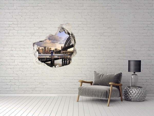 Hole wall sticker View of Sydney