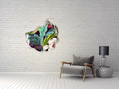 3D wall hole Tropical flowers