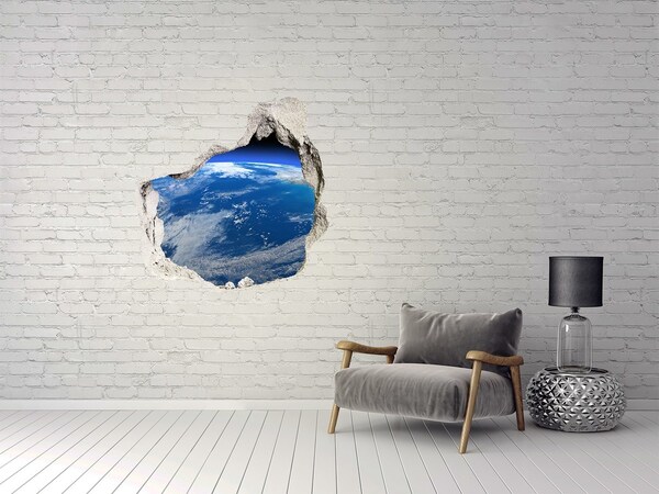 Hole wall sticker View of Earth from space