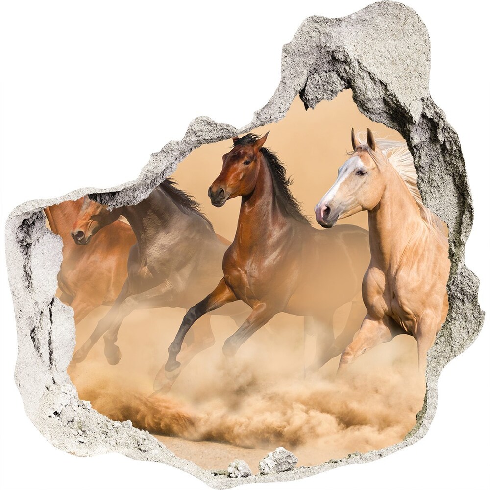 Hole in the wall sticker Desert's horses