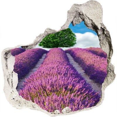 Hole in the wall sticker Lavender field behind the wall