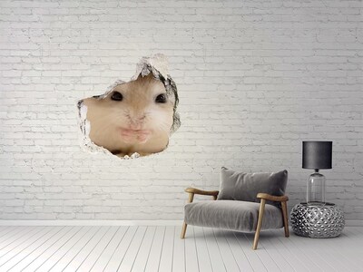 Hole in the wall decal Adorable bunny in a hole in the wall