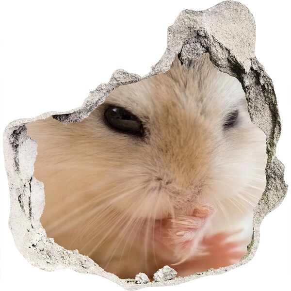 Hole in the wall sticker Hamster in a hole in the wall