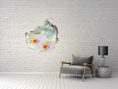 Hole in the wall decal White orchid