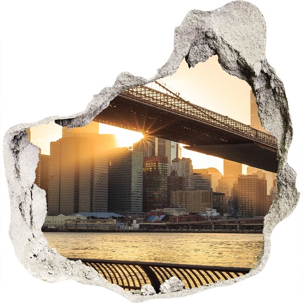 Hole in the wall decal Bridge in the setting sun