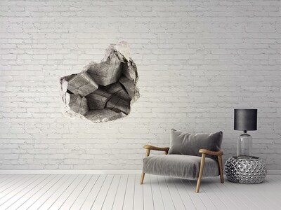 Hole in the wall decal Concrete cubes