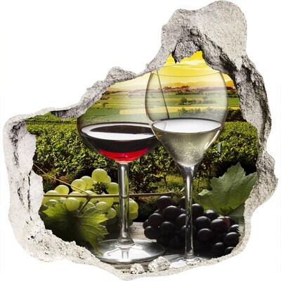 Hole in the wall decal Wine and grapes