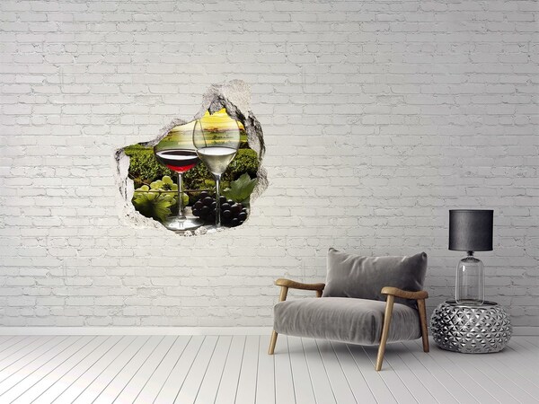 Hole in the wall decal Wine and grapes