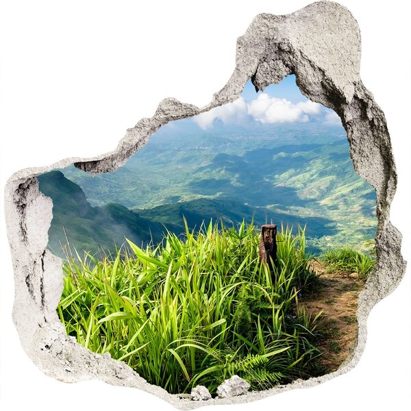 Hole in the wall decal A green valley in the mountains