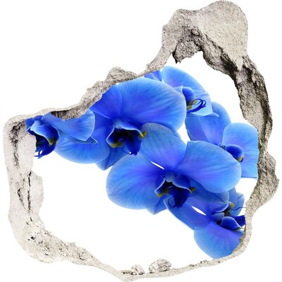 Hole in the wall sticker Blue orchid