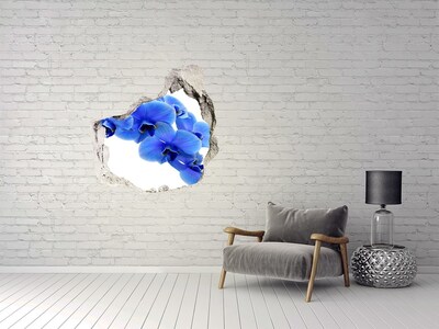 Hole in the wall sticker Blue orchid