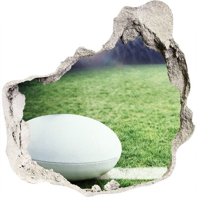 Hole in the wall decal Rugby ball