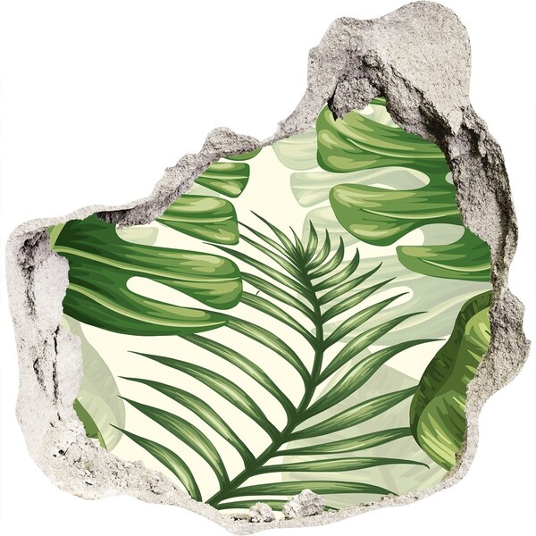 Hole in the wall decal Green jungle behind the wall