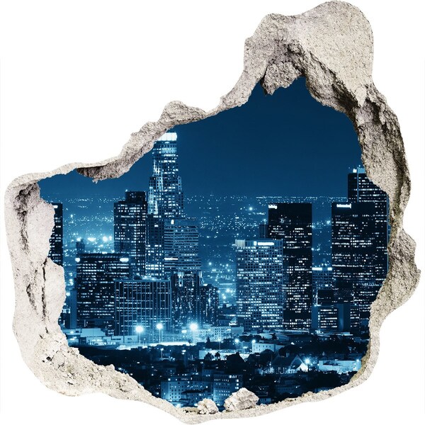 Hole wall sticker Night view of Los Angeles