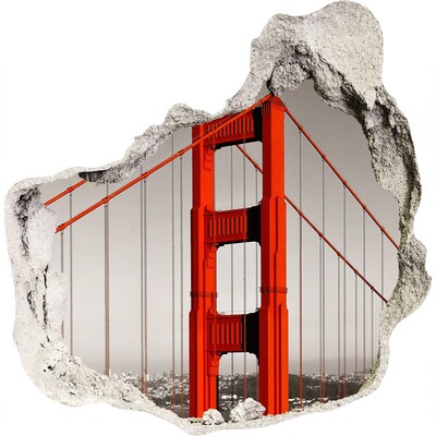 3D wall hole Golden Gate Bridge in San Francisco