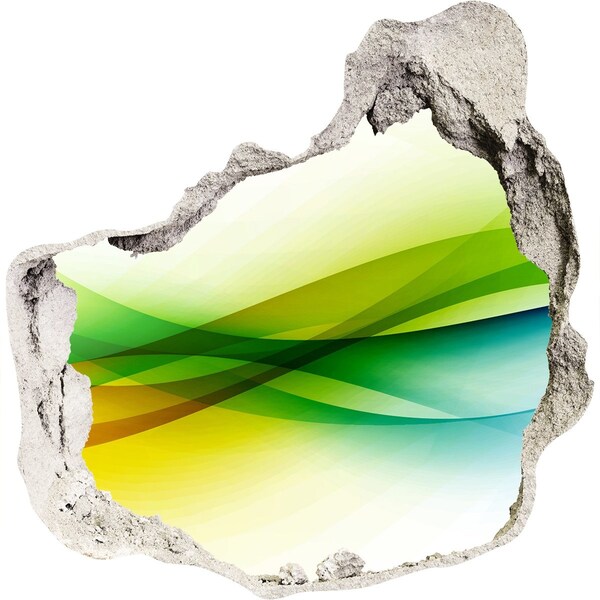 Hole wall sticker Colorful landscape behind the wall