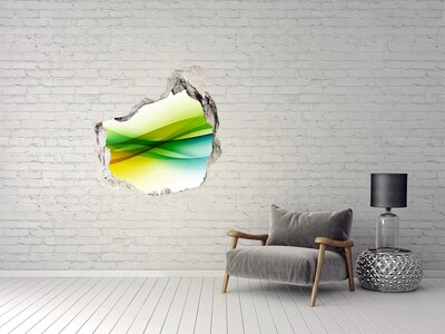 Hole wall sticker Colorful landscape behind the wall