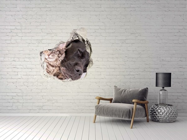 3D wall hole A sweet moment of friendship