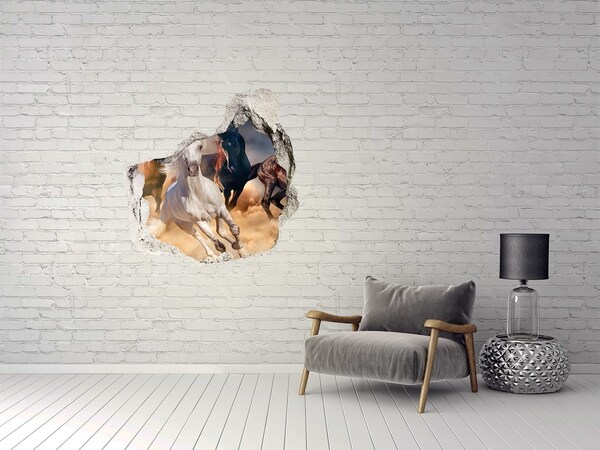 Hole in the wall sticker Galloping Horses Through the Wall