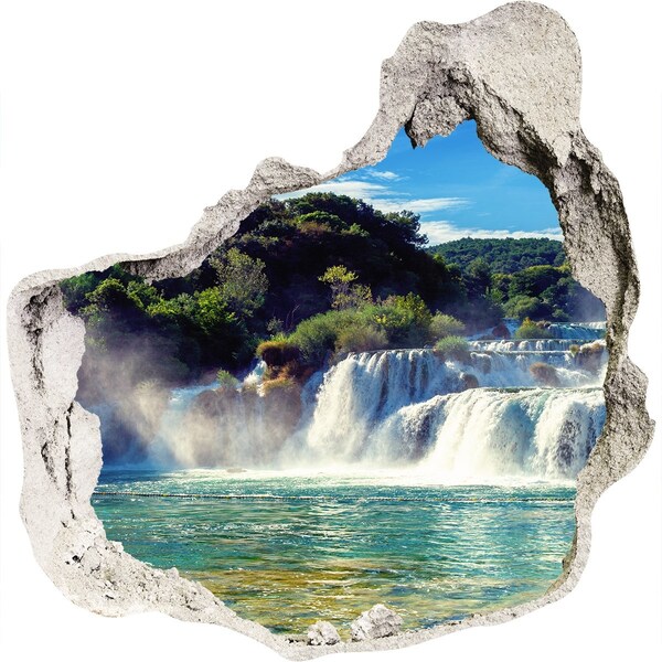 Hole in the wall sticker Waterfalls in Paradise