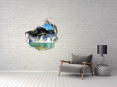 Hole in the wall sticker Waterfalls in Paradise