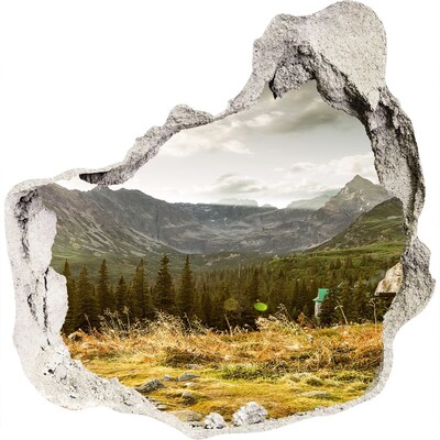 Hole in the wall decal Mountain landscape through a hole in the wall